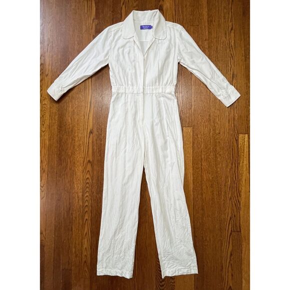 Elton John For Realisation White Jumpsuit Coveralls Overalls Women's Size Small - Picture 2 of 12